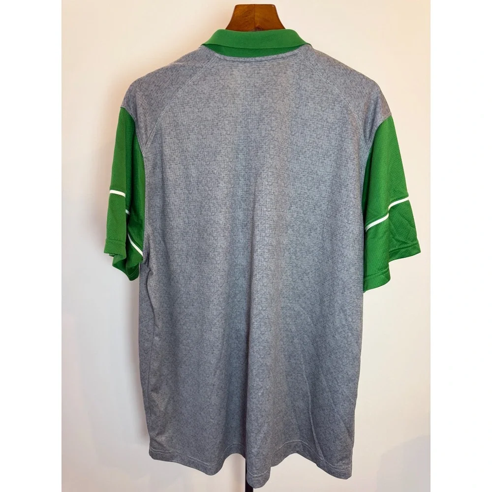 Nike Dri-FIT Oregon Ducks Polo Shirt Mens XXL Grey Green Short Sleeve NCAA